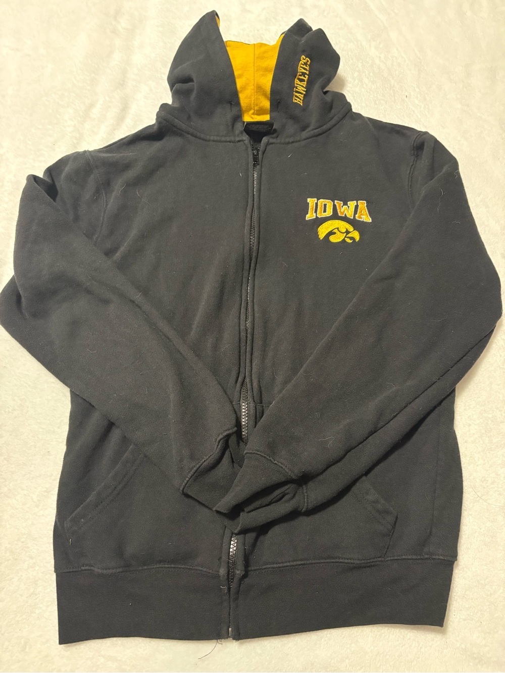Colosseum Black and Gold Iowa Full-Zip Hoodie